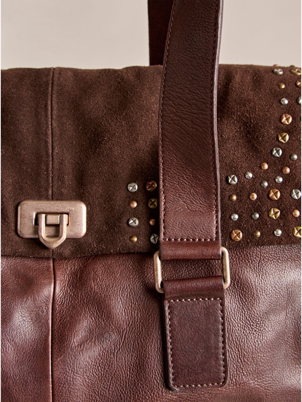 We The Free Espresso  Studded Leather Tote - Picture 5 of 11